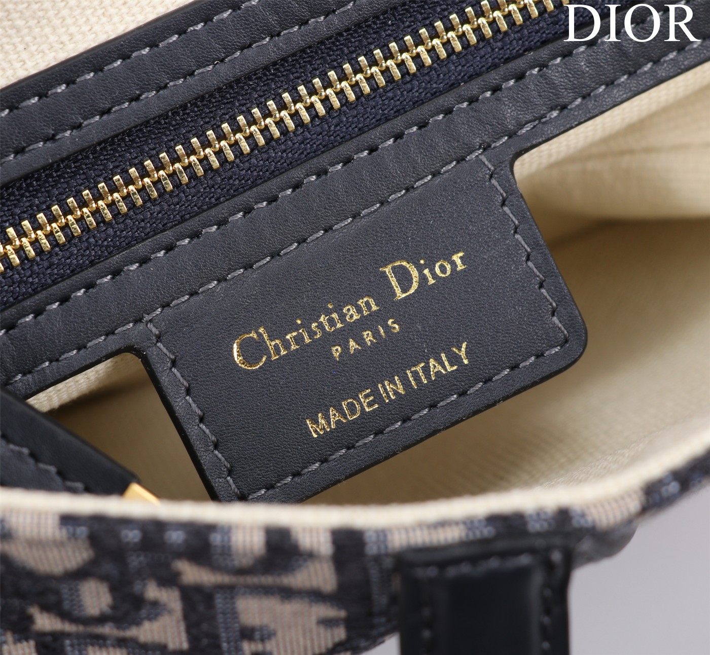 Saddle Bag with Strap Blue Dior Oblique Jacquard 